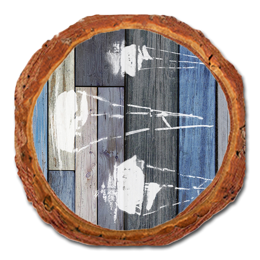 Coaster: Live Edge - Blue Sailboats (Pack of 5)