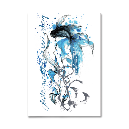 Greeting Card: Classic Edge - Colorful Blue Fish