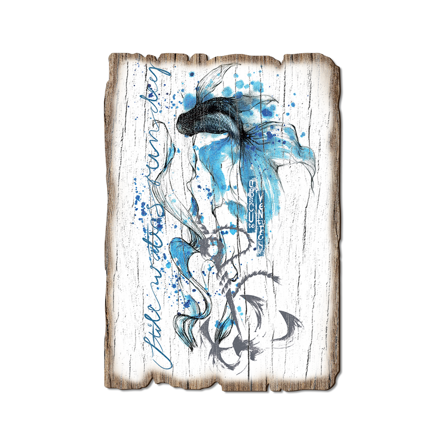 Ornament: Weathered Edge - Colorful Blue Fish