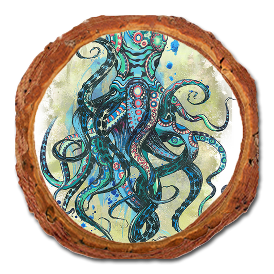Coaster: Live Edge - Colorful Blue Octopus