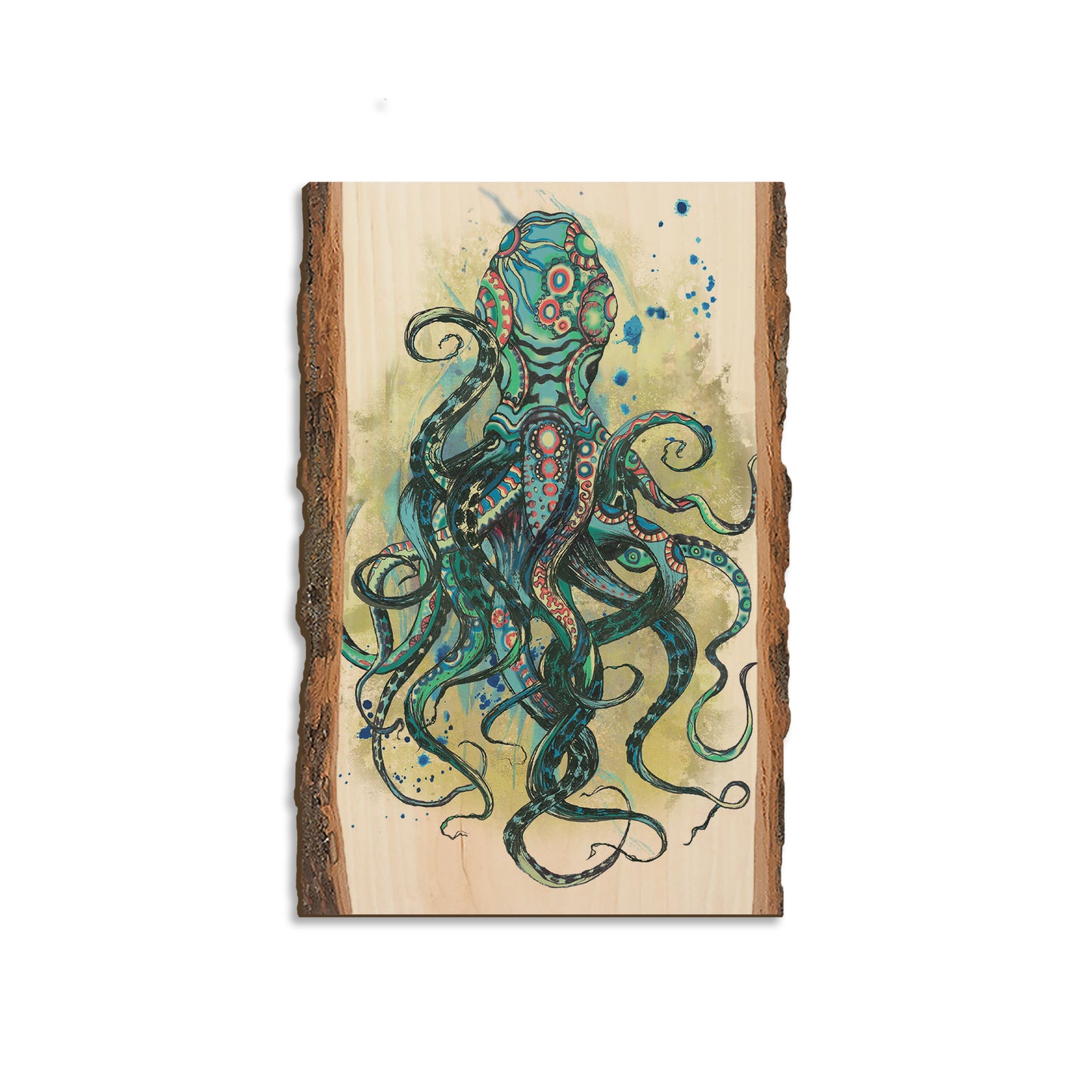 Colorful Blue Octopus - Live Edge