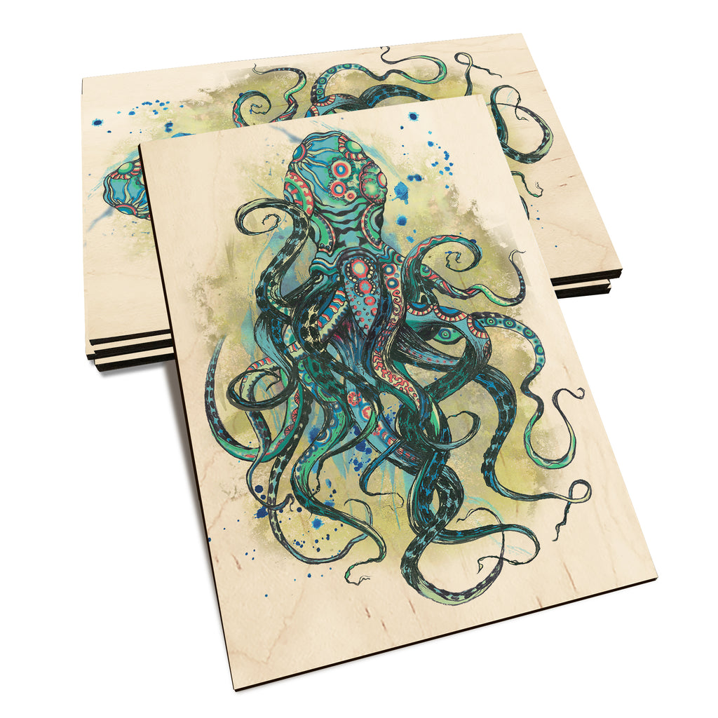 Colorful Blue Octopus - Classic Edge Classic Edge Postcard (5pk // $2.80ea)