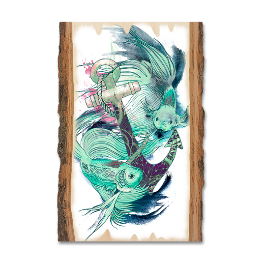 Magnet: Live Edge - Colorful Green Fish