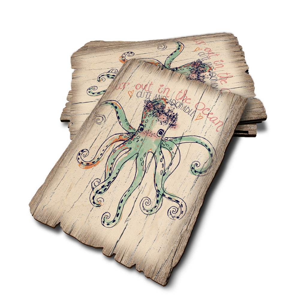 Cute the octopus - Weathered Edge Rustic Edge Postcard (5pk // $2.80ea)