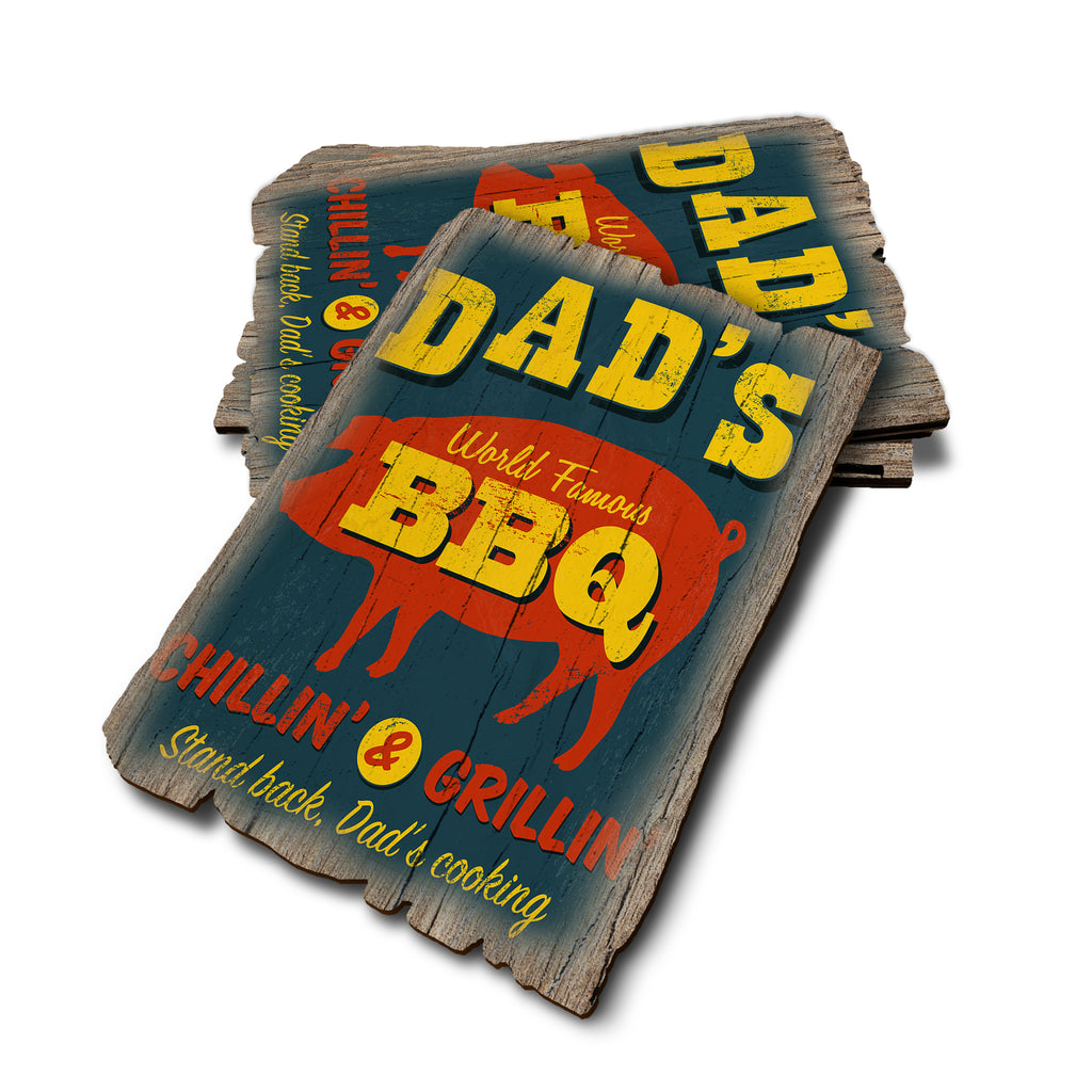 Dads BBQ - Weathered Edge Rustic Edge Postcard (5pk // $2.80ea)