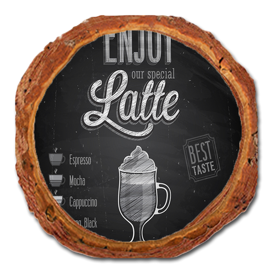Coaster: Live Edge - Enjoy Latte (Pack of 5)