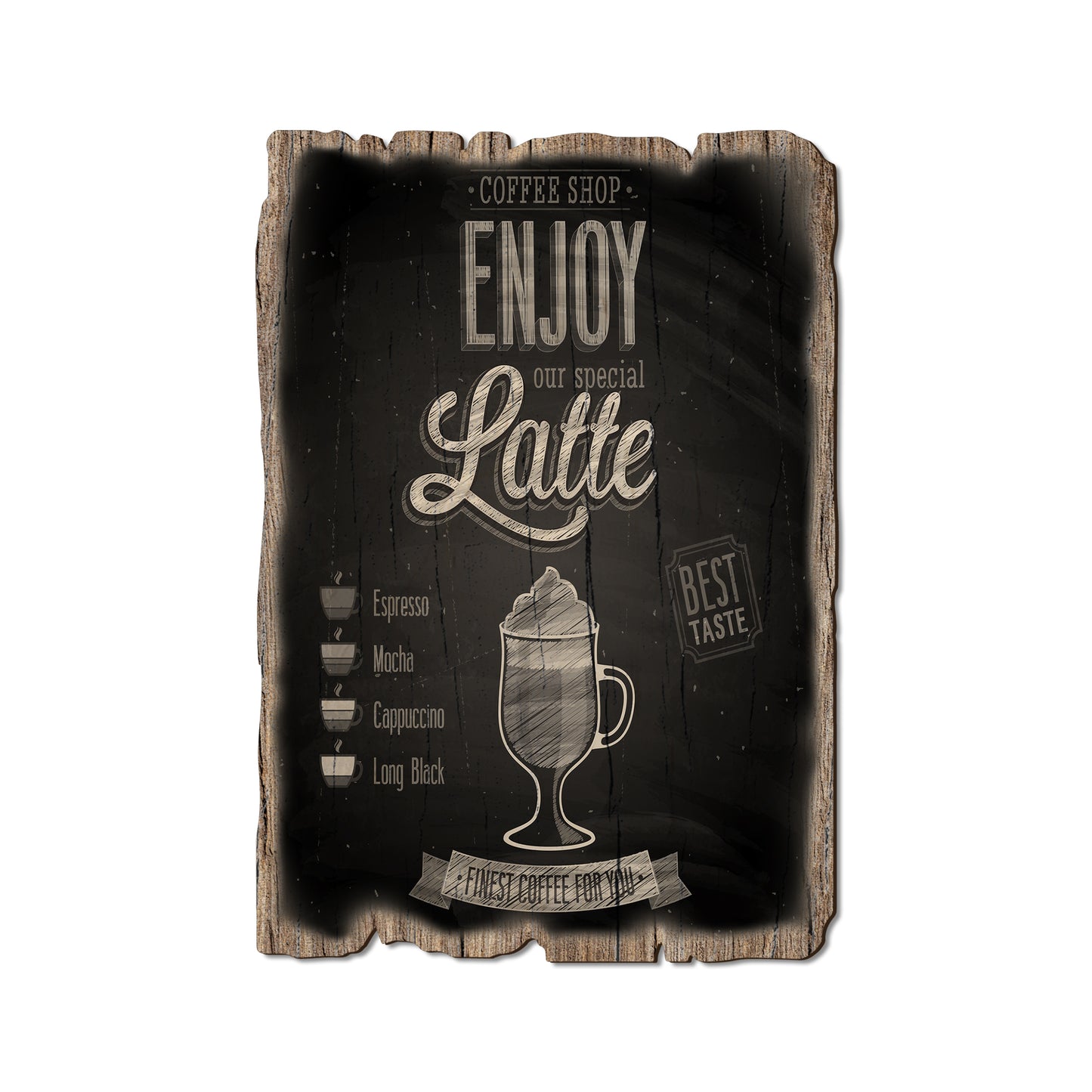 Enjoy Latte - Rustic Edge Postcards & Magnets Rustic Edge Postcard (5pk // $2.80ea)