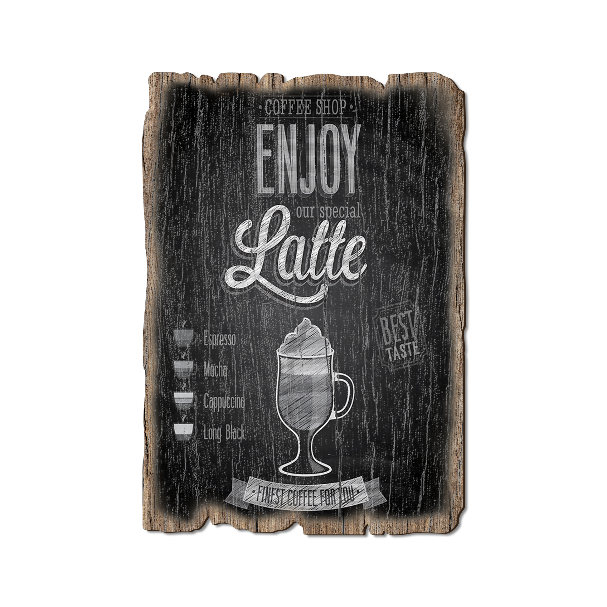 Greeting Card: Weathered Edge - Enjoy Latte