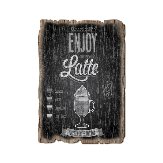 Greeting Card: Weathered Edge - Enjoy Latte