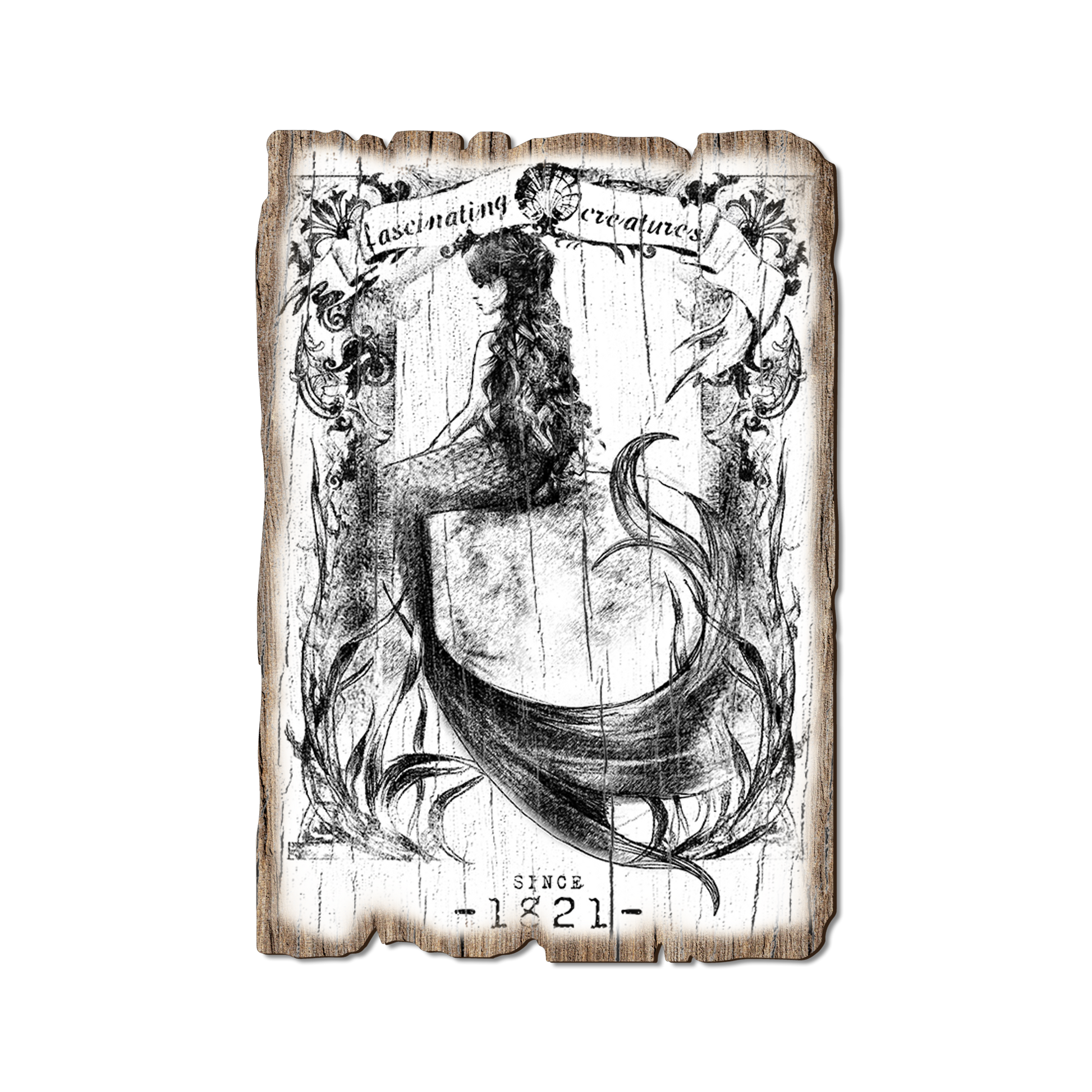 Greeting Card: Weathered Edge - Fascinating Creatures Mermaid