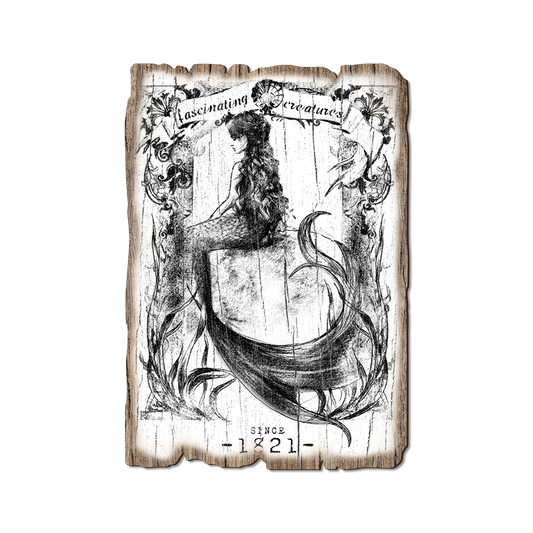 Greeting Card: Weathered Edge - Fascinating Creatures Mermaid