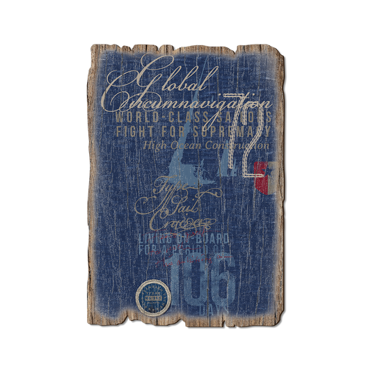 Greeting Card: Weathered Edge - Global Circumnavigation World