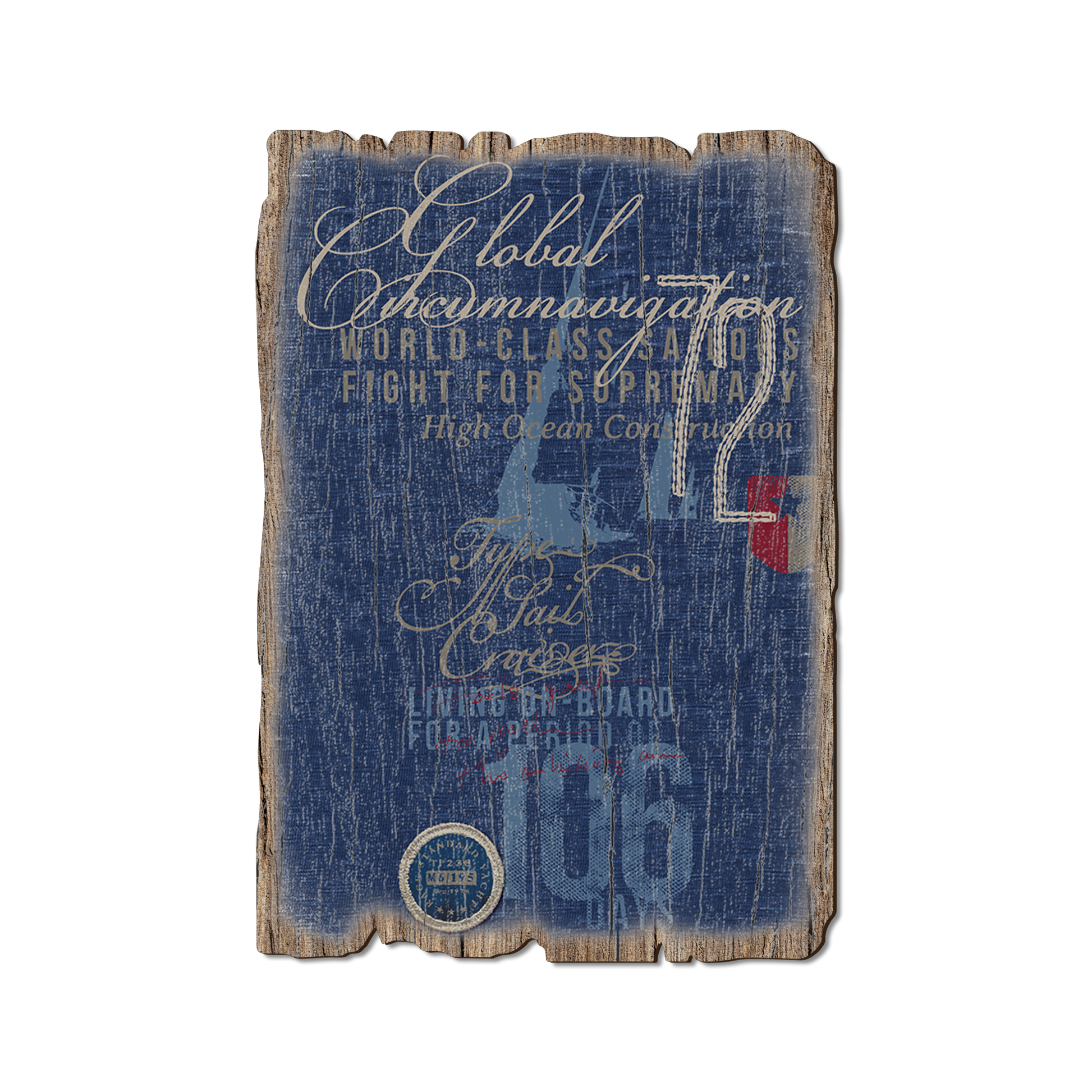 Ornament: Weathered Edge - Global Circumnavigation World