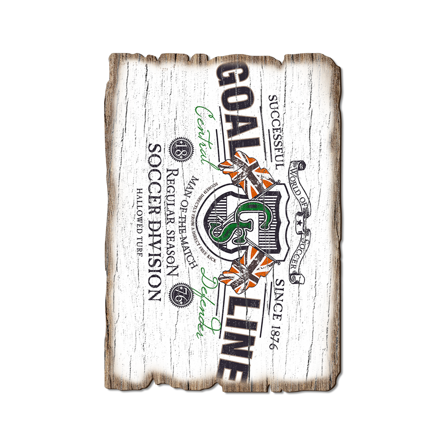 Greeting Card: Weathered Edge - Goal Line Soccer