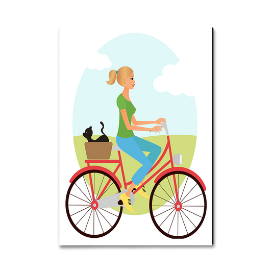 Magnet: Classic Edge - Red Bike Girl