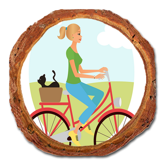 Coaster: Live Edge - Red Bike Girl (Pack of 5)