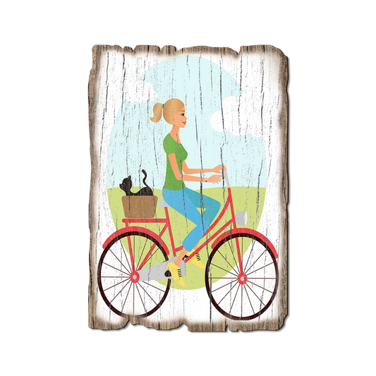 Greeting Card: Weathered Edge - Red Bike Girl (Pack of 5)