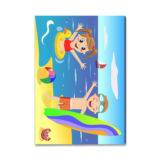 Magnet: Classic Edge - Kids On Beach