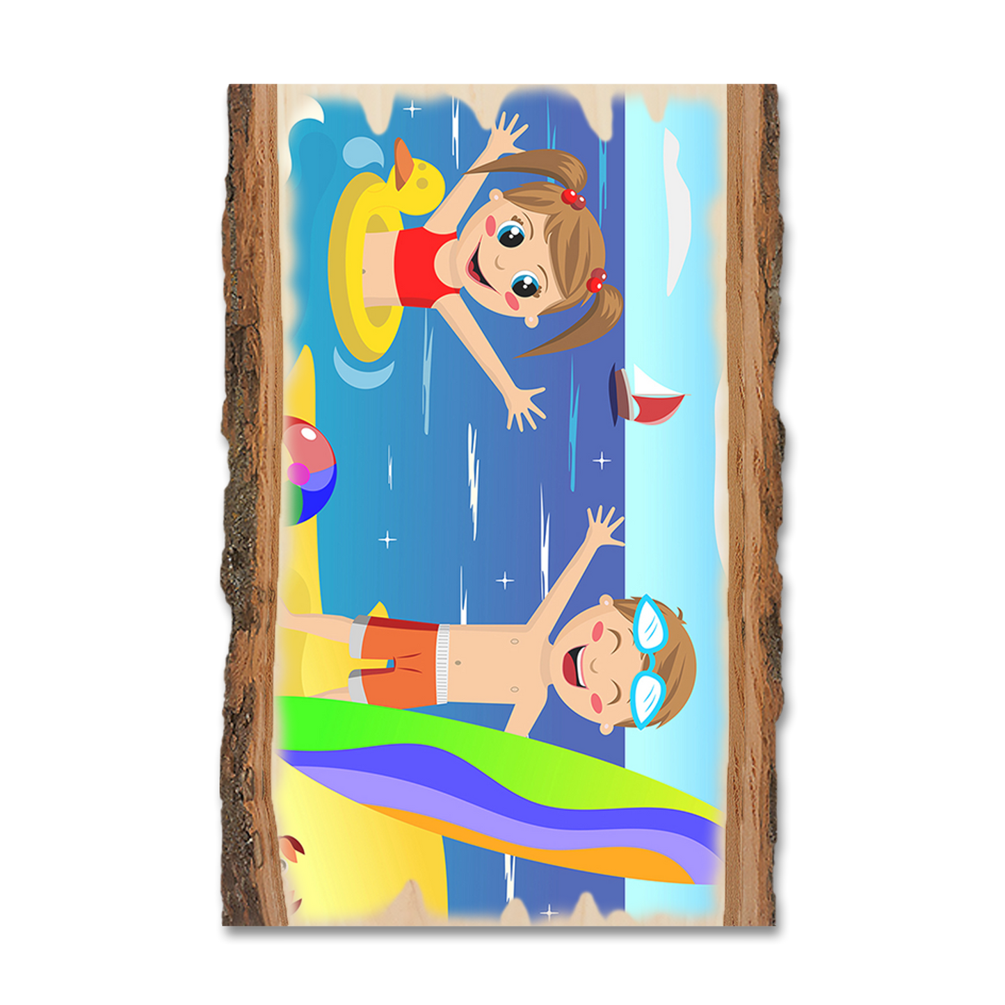 Greeting Card: Live Edge - Kids On Beach