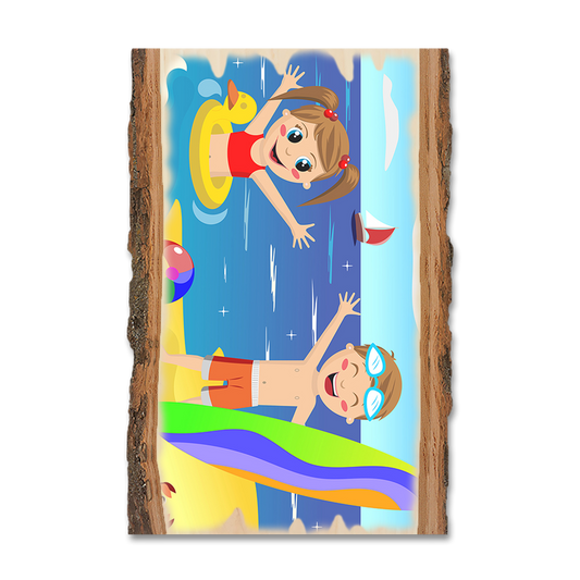 Greeting Card: Live Edge - Kids On Beach