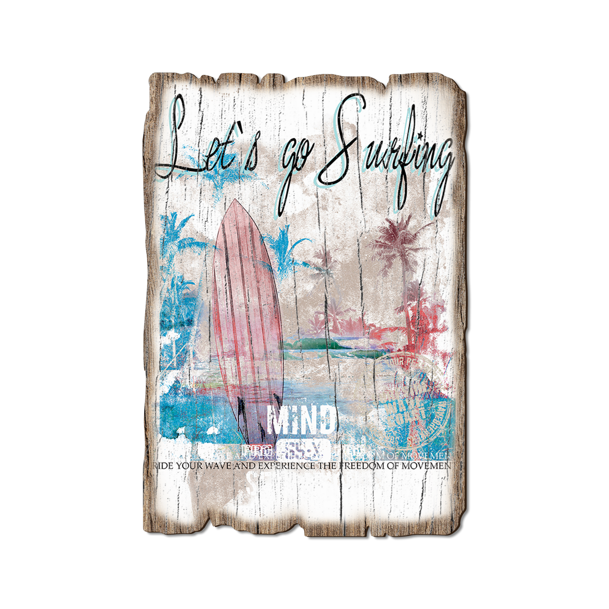 Postcard: Weathered Edge - Let's Go Surfing (Pack of 5)