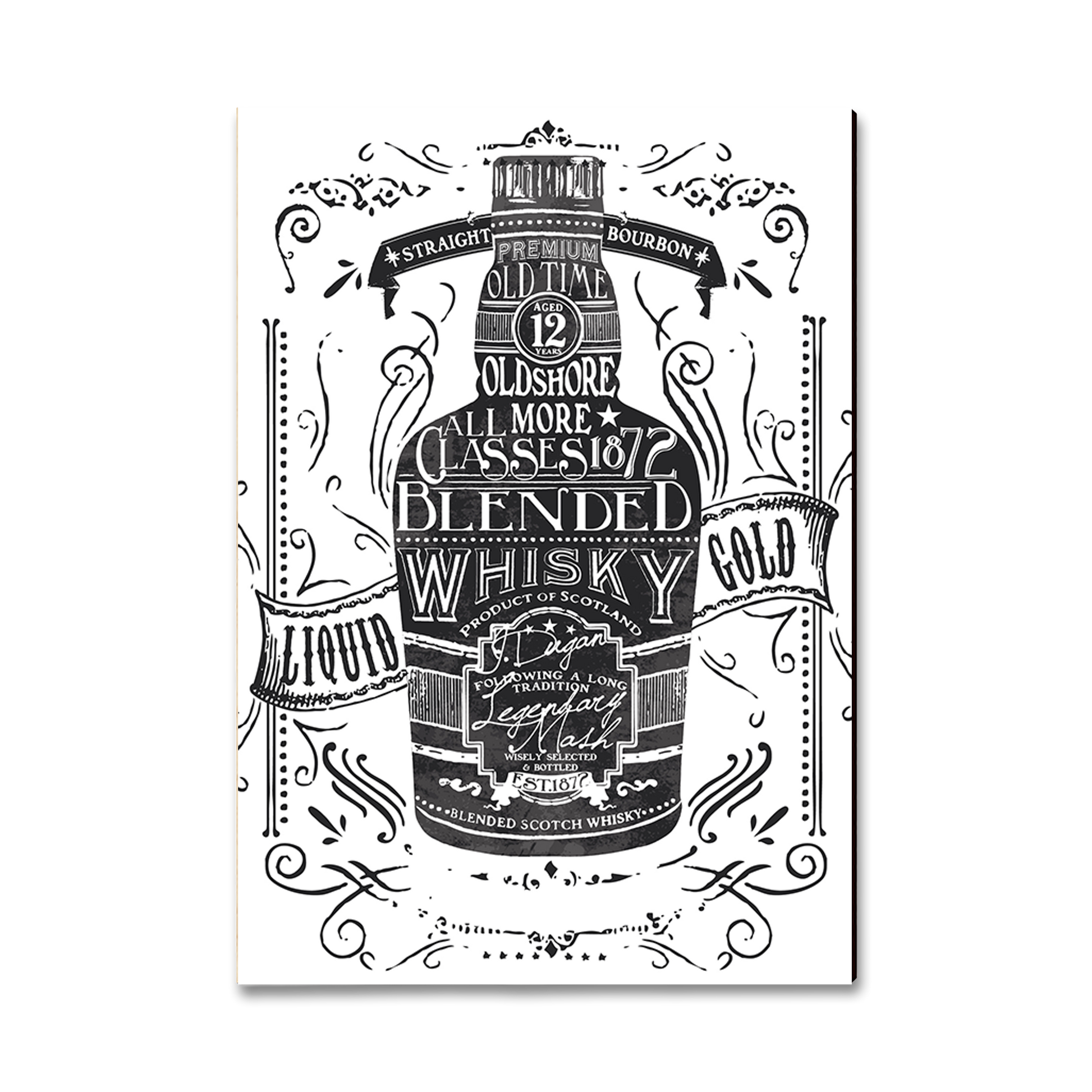 Greeting Card: Classic Edge - Liquid Whiskey Gold