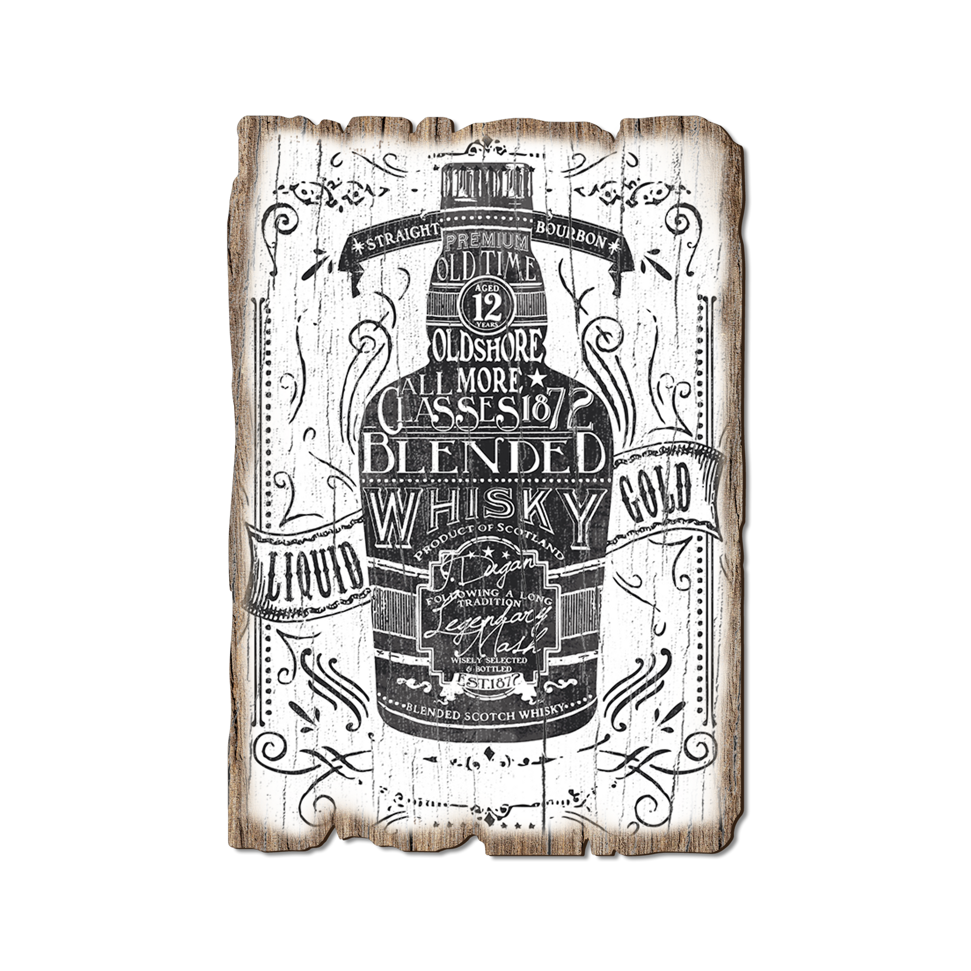 Greeting Card: Weathered Edge - Liquid Whiskey Gold