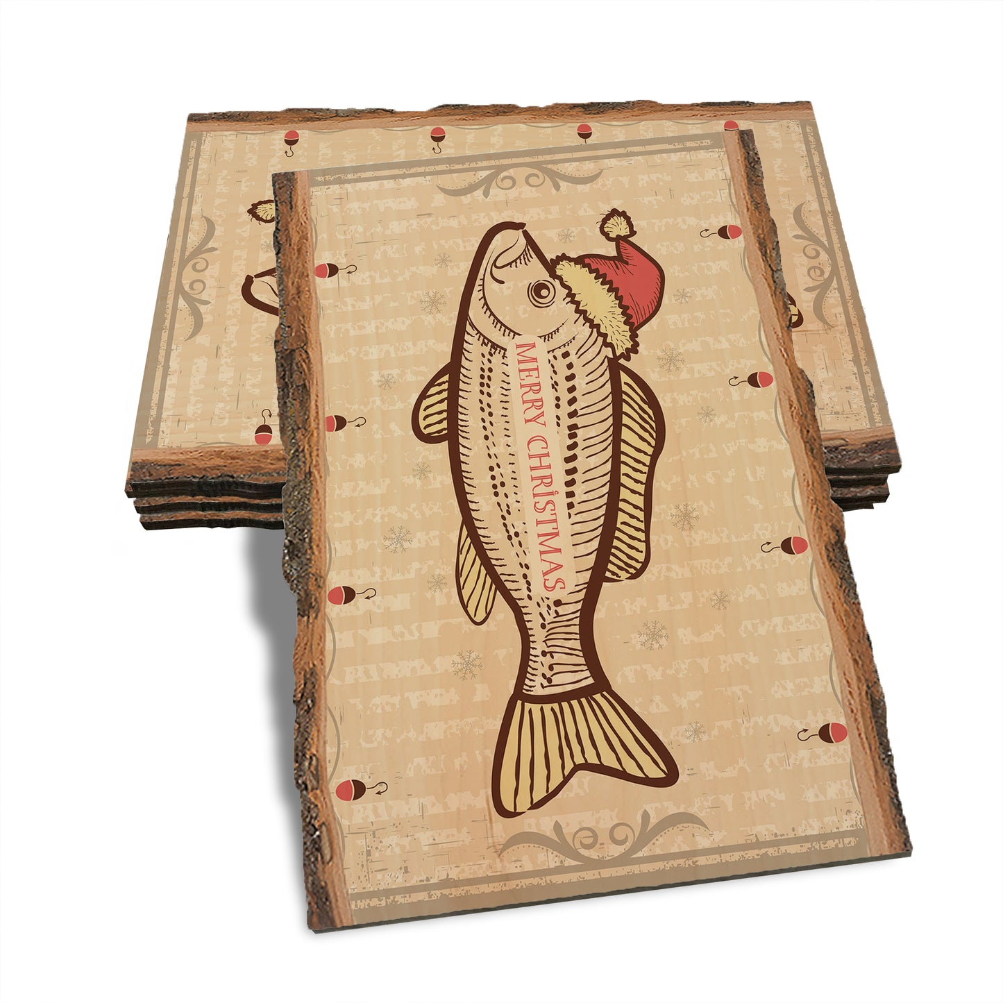 Christmas Fish - Holiday - Live Edge Live Edge Postcard (5pk // $2.80ea)