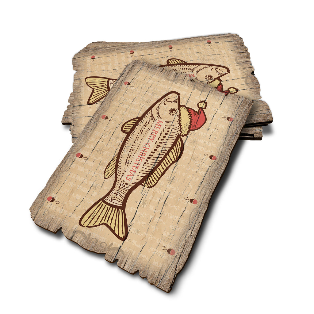 Christmas Fish - Weathered Edge Rustic Edge Postcard (5pk // $2.80ea)