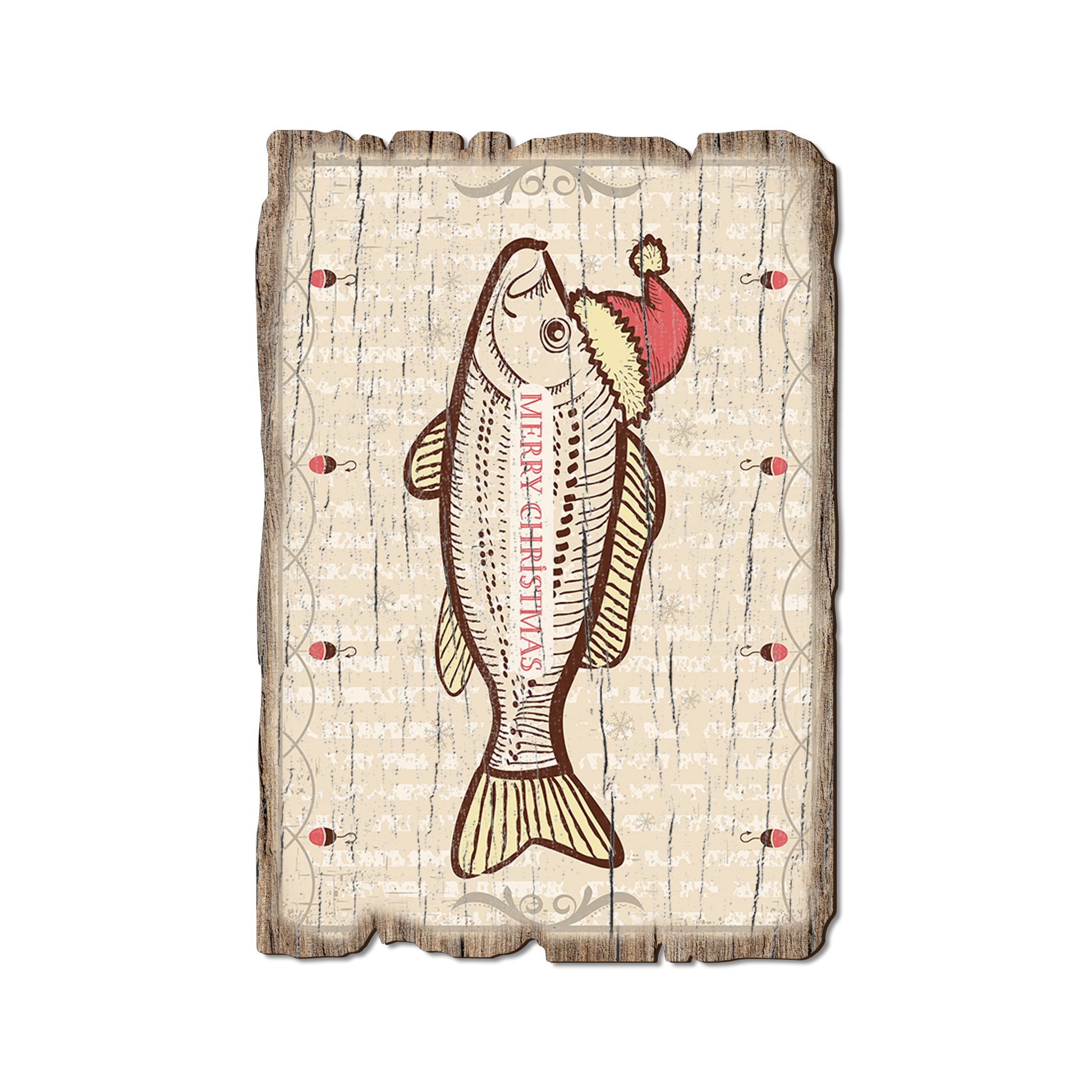 Greeting Card: Weathered Edge - Christmas Fish (Pack of 5)