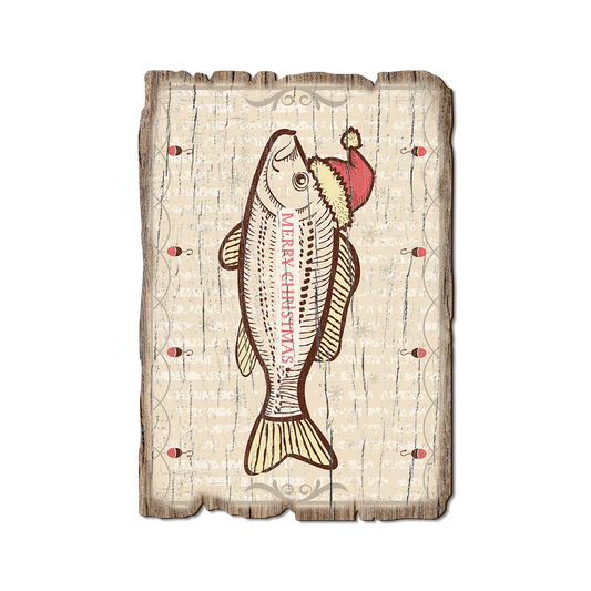 Greeting Card: Weathered Edge - Christmas Fish (Pack of 5)