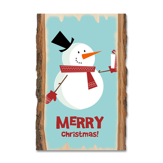 Magnet: Live Edge - Merry Christmas Snowman