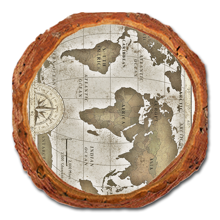 Coaster: Live Edge - Old World Map