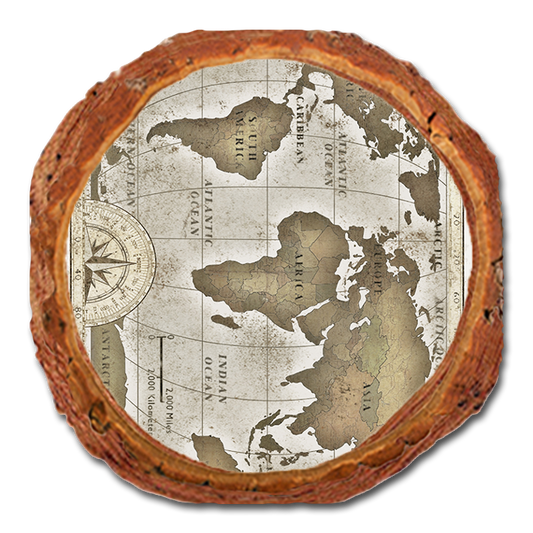 Coaster: Live Edge - Old World Map