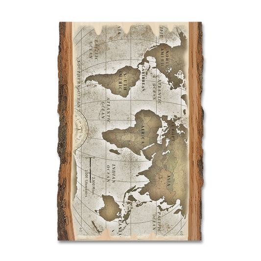Greeting Card: Live Edge - Old World Map