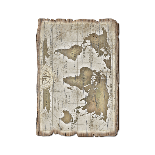 Greeting Card: Weathered Edge - Old World Map