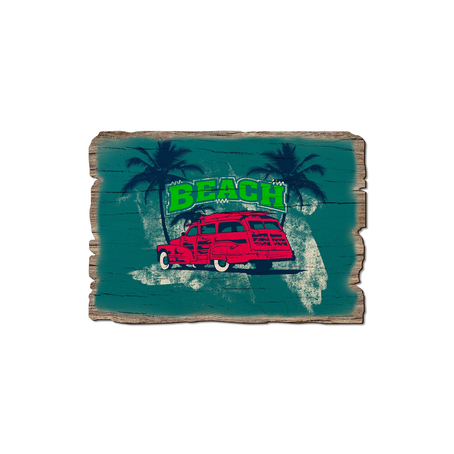 Red Beach Woodie - Rustic Edge Postcards & Magnets Rustic Edge Magnet (5pk // $2.80ea)