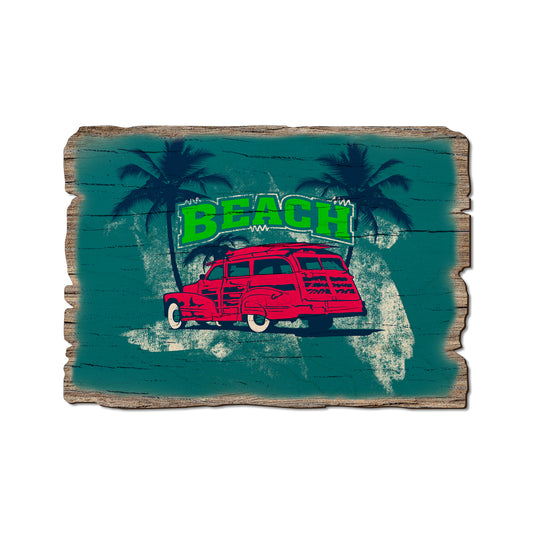 Red Beach Woodie - Rustic Edge Postcards & Magnets Rustic Edge Postcard (5pk // $2.80ea)