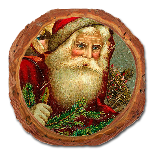 Coaster: Live Edge - Red Hat Santa