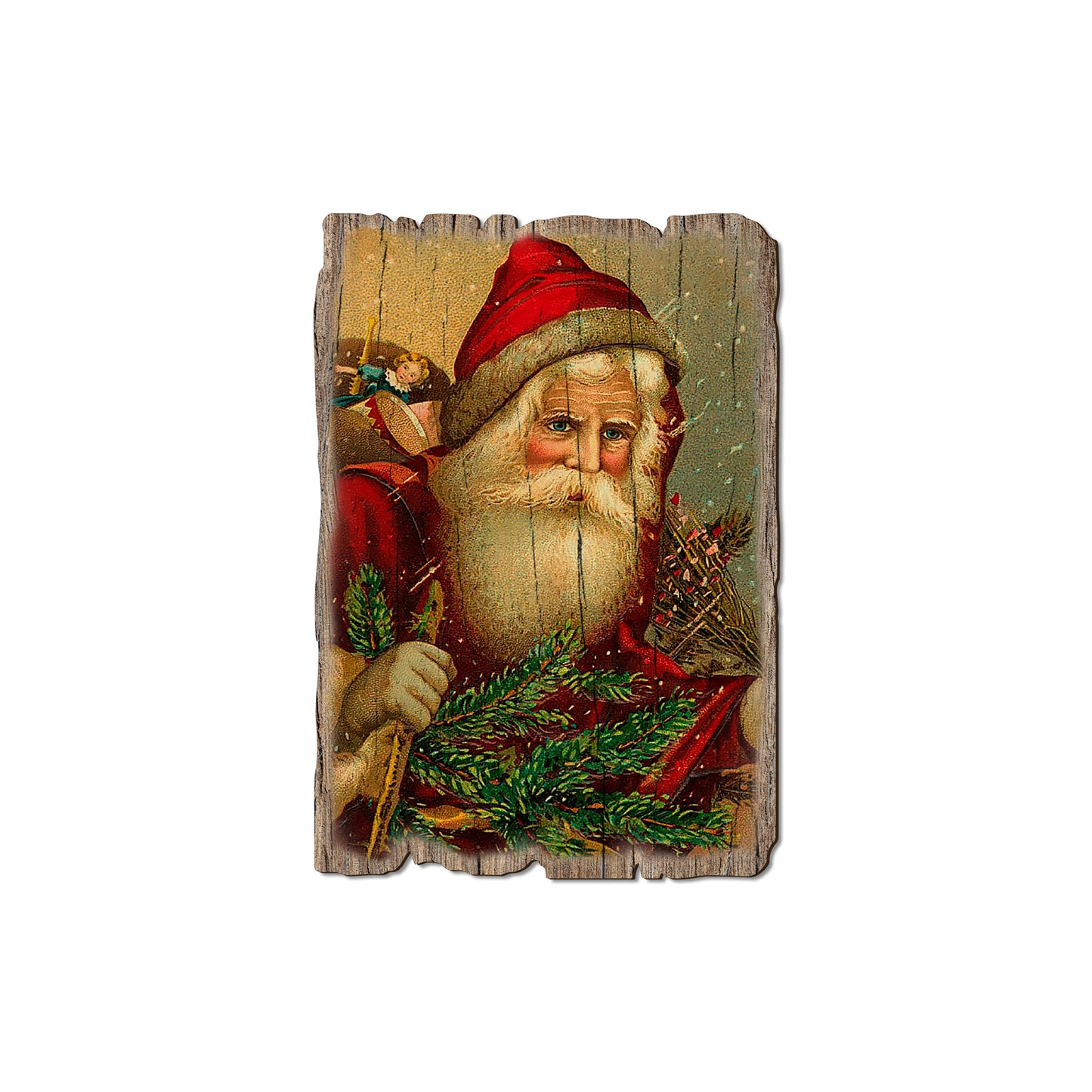 Red Hat Santa - Rustic Edge Postcards & Magnets Rustic Edge Magnet (5pk // $2.80ea)