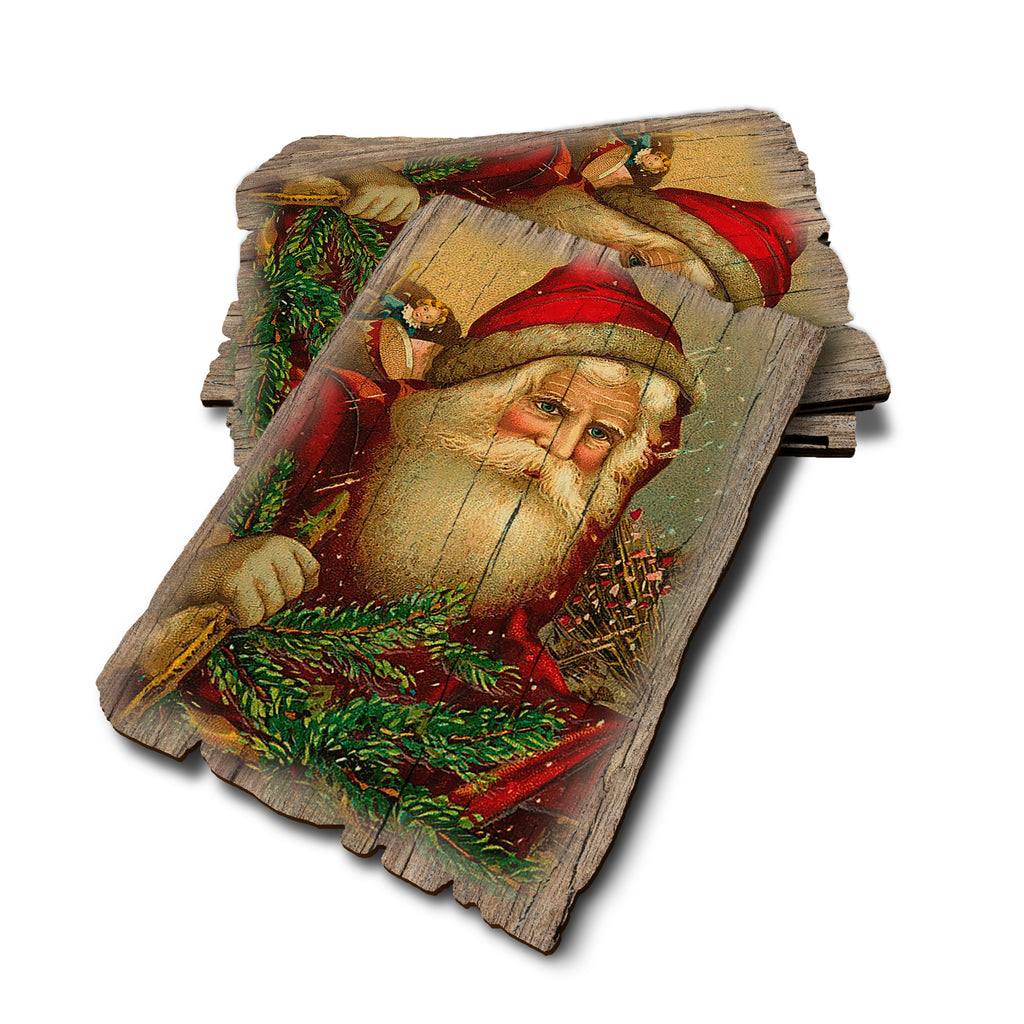 Red Hat Santa - Weathered Edge Rustic Edge Postcard (5pk // $2.80ea)