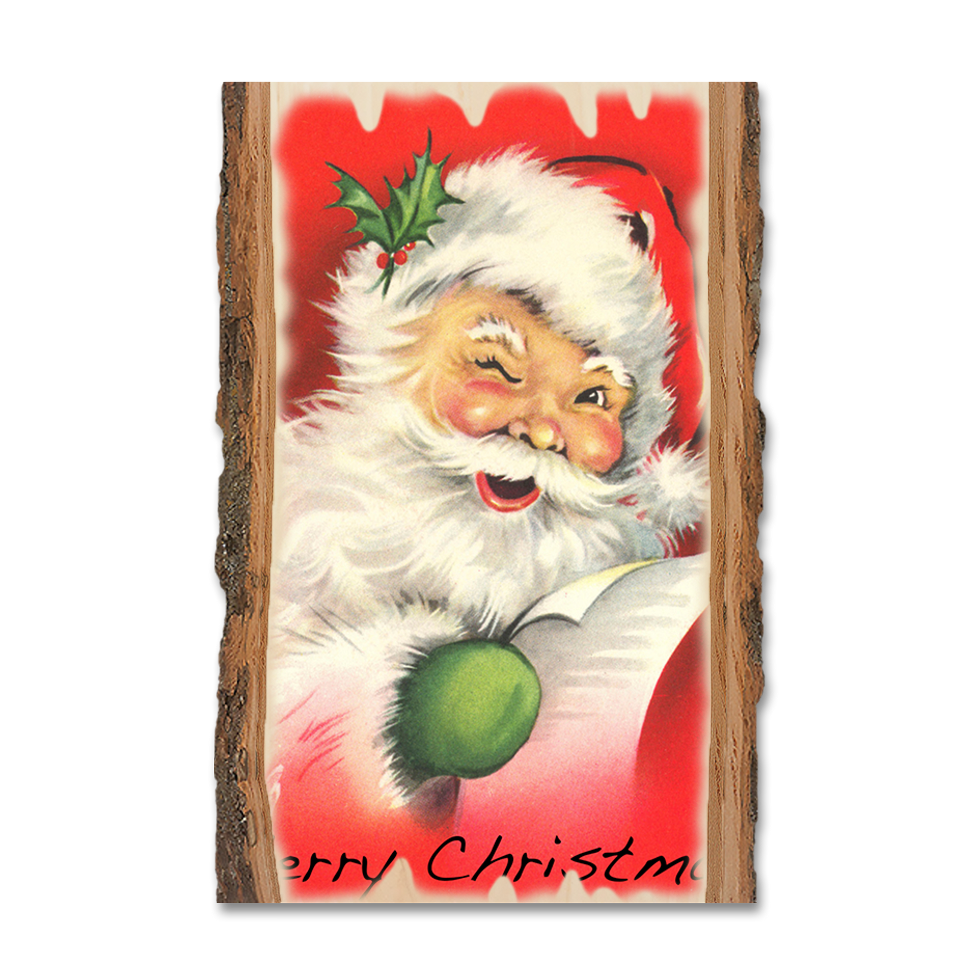 Greeting Card: Live Edge - Red Santa
