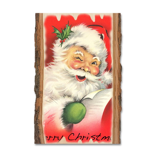 Greeting Card: Live Edge - Red Santa