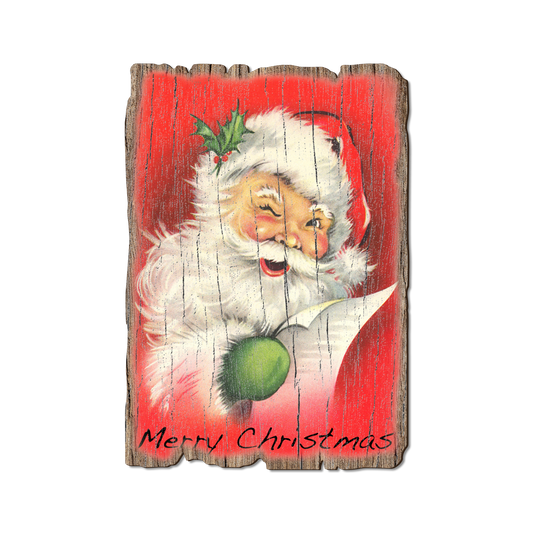 Greeting Card: Weathered Edge - Red Santa