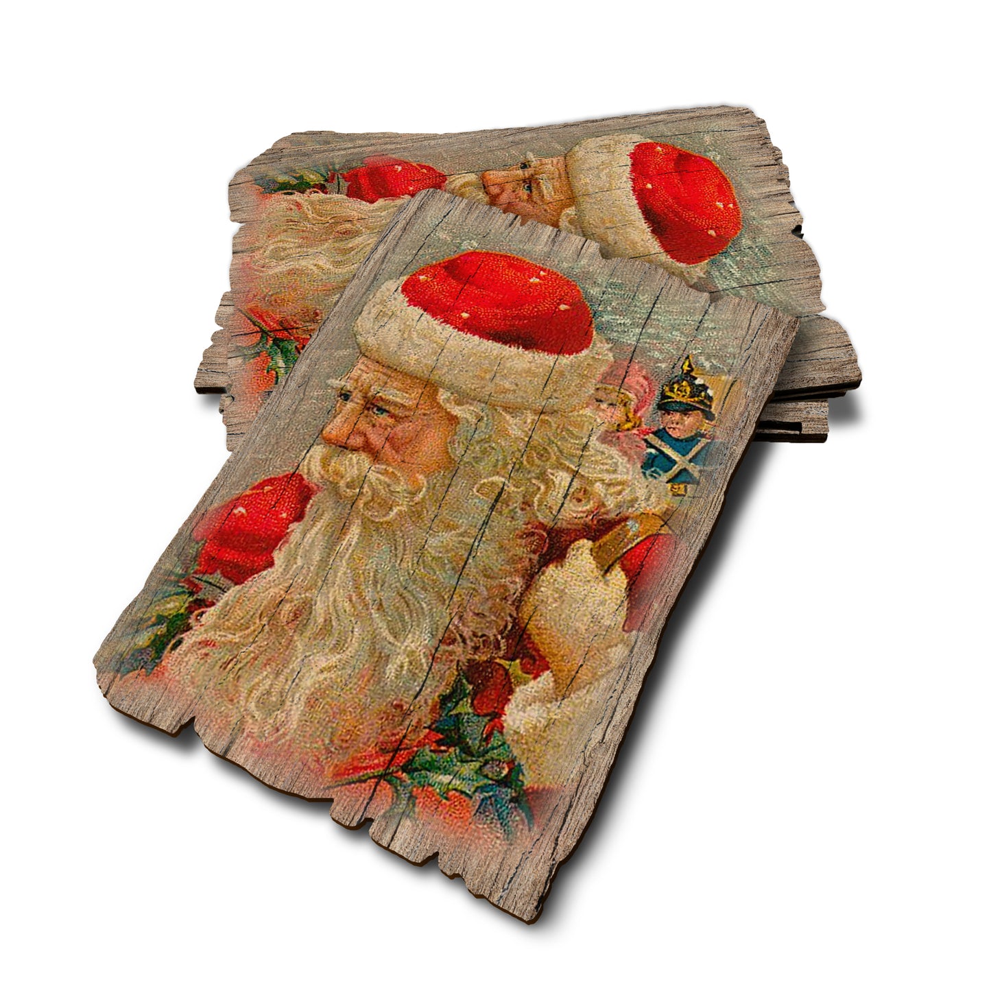 Wind Santa - Weathered Edge Rustic Edge Postcard (5pk // $2.80ea)