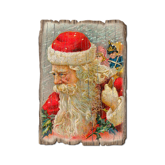 Greeting Card: Weathered Edge - Wind Santa