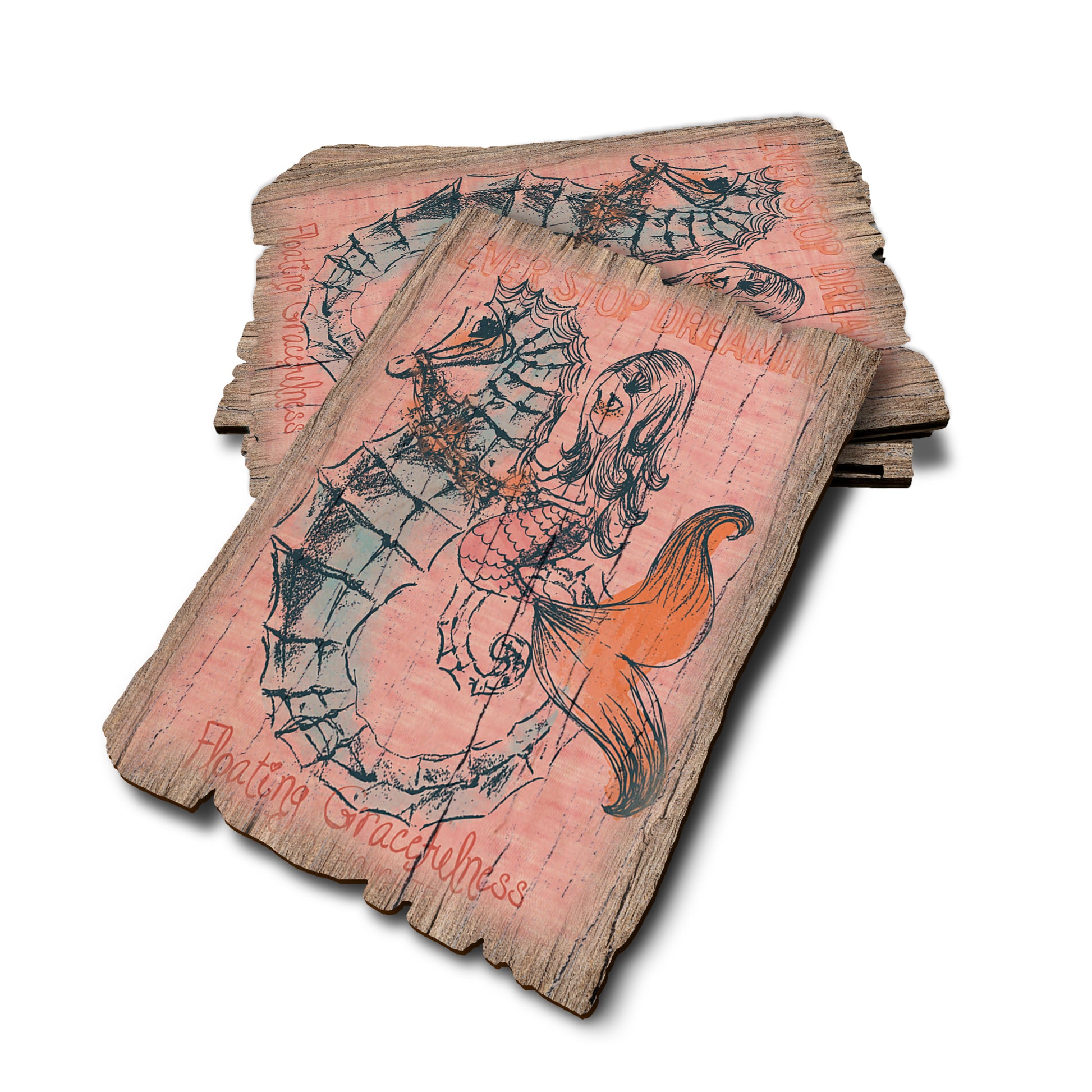 Sweetly & Seahorse - Weathered Edge Rustic Edge Postcard (5pk // $2.80ea)