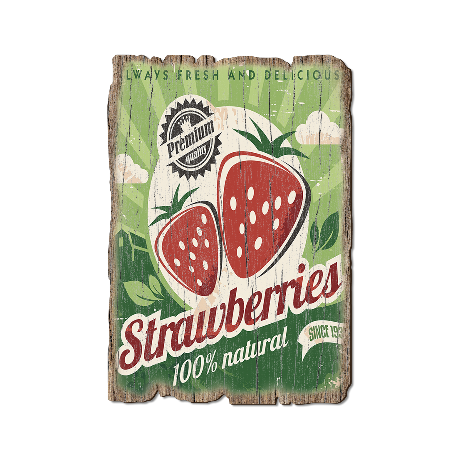 Greeting Card: Weathered Edge - Natural Strawberries (Pack of 5)