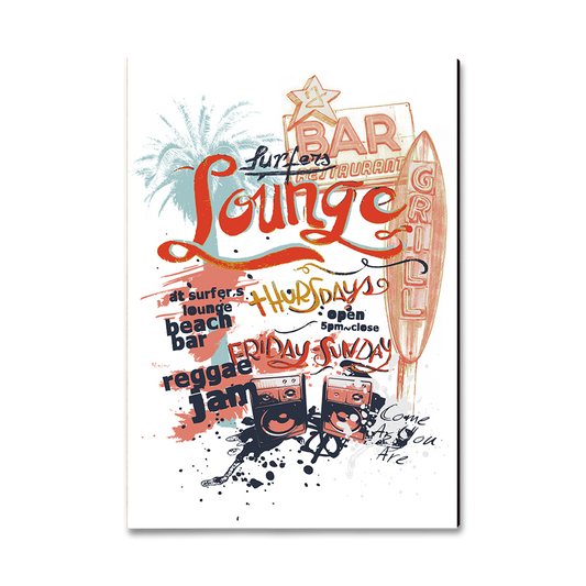 Greeting Card: Classic Edge - Surfer's Lounge Bar