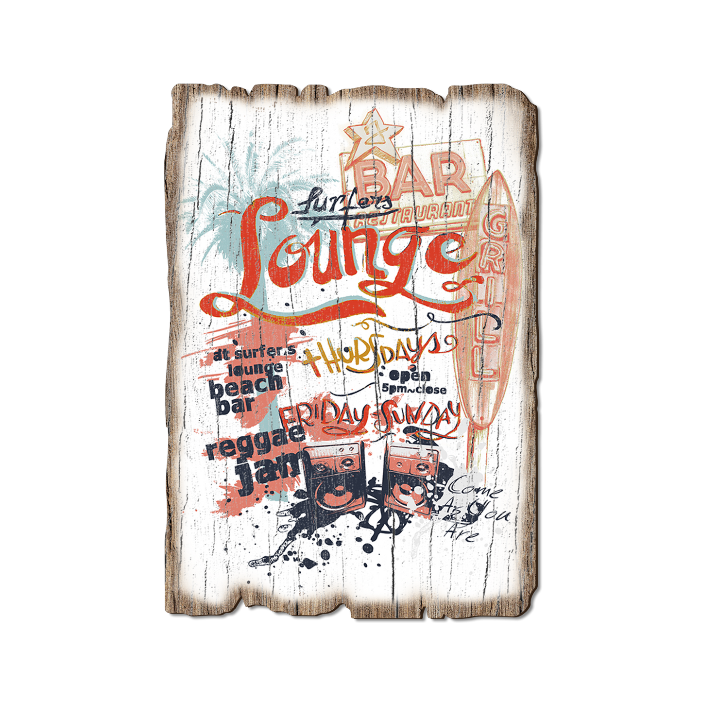 Greeting Card: Weathered Edge - Surfer's Lounge Bar (Pack of 5)